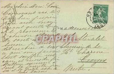 Vichy - Park Célestynów — widok z parku z trzema osobami — wydawca Vichy, nr 392 — Rewers