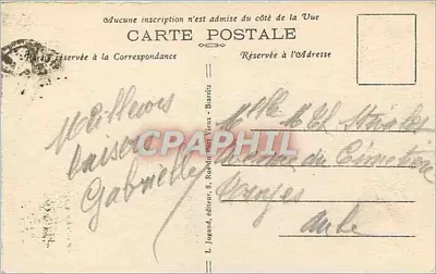 Biarritz — Promontorium Atalaye i skały Caletille — L. Jugand, wydawca — Rewers