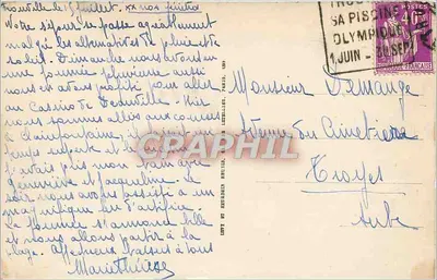 Trouville — A Praia e os Hotéis — Editor Bilhete postal antigo 790 — Verso
