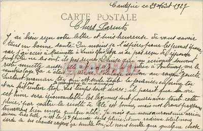 Chłopi przy fontannie — Ch. Lemaître, C.J., Falaise — seria « Nasze dobre chłopy » — Rewers