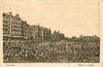 Ostende — Dique e praia — editor desconhecido, número de série não visível