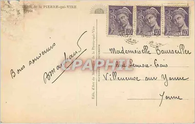 Wnętrze klasztoru Pierre-qui-Vire — wydawca: Art du Monastère de la Pierre-qui-Vire — Rewers