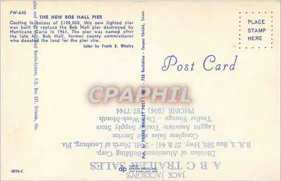 O novo pontão Bob Hall — Corpus Christi, Texas — editor DEXTER PRESS, INC. — Verso