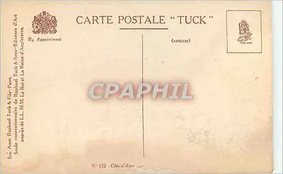Menton - Most św. Ludwika - Granica Włoska — H. B. Héronnet, wydawca Tuck & Fils, N° 122 — Rewers
