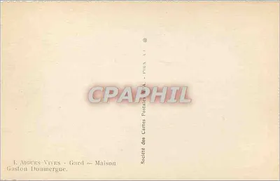 Aigues-Vives - Gard — Casa Gaston Doumergue — Verso