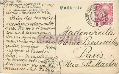 Płyta komemoracyjna książąt Franz i Alfreda z Liechtensteinu — Deutsch-Landsberg — wydawca: Fotografie u. Verlag F. Däx — Rewers