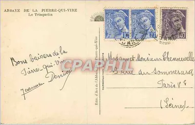 Cachoeira na floresta — Abadia de La Pierre-qui-Vire — Édit. d'Art de l'Abbaye Pierre-qui-Vire — Verso