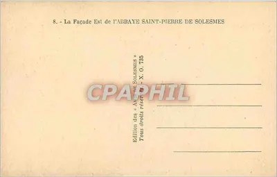 Abadia de São Pedro de Solesmes — Fachada Leste — Edição dos 'Amigos de Solesmes' — Verso