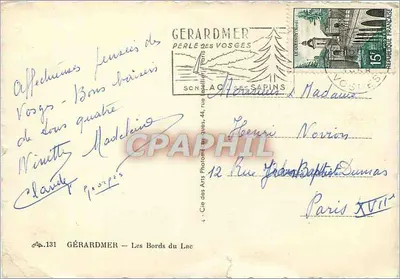 Gérardmer — I Margini del Lago — Cité des Arts Photomécaniques — Verso