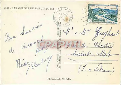 As Gorges de Daluis — A.M. — Edições Man, Toulon — Verso