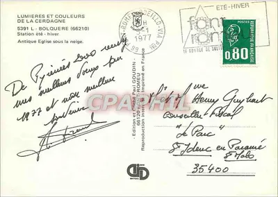 Bolquere — Igreja antiga sob a neve — Edição Paul Goudin — Verso