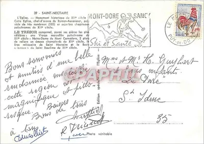 Igreja de Saint-Nectaire — Monumento histórico do século XII — Edição especial — Verso