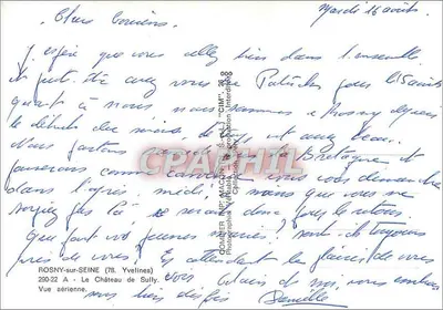 Rosny-sur-Seine (78) - Zamek Sully — Widok z lotu — wydawca 'CIM' nr 250-22 — Rewers