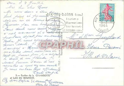 Rocher de la Chambotte — Lago do Bourget — Édit. TÉLÉ — Verso
