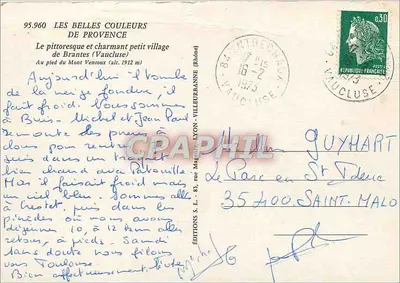 Brantes (Vaucluse) — mały wioska u stóp Mont Ventoux — Wydawnictwo S. L. — Rewers