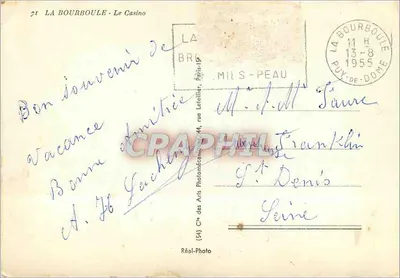 La Bourboule - Kasyno — wydawca Réal-Photo, nr 71 — Rewers