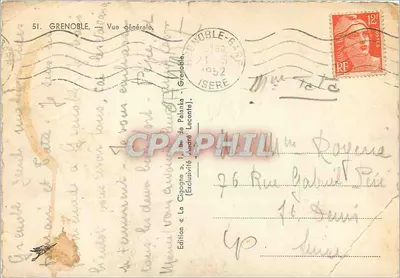 Grenoble — Vista geral — A Cegonha, edição exclusiva — Verso