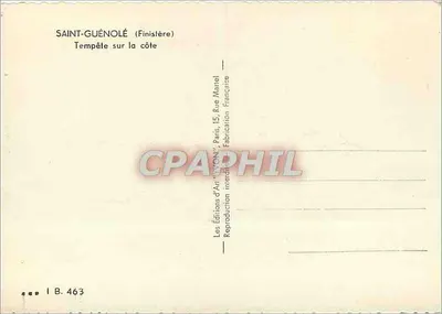 Saint-Guénolé (Finistère) — Burza nad wybrzeże — Wydawnictwo Sztuki 'YVON', Paryż — Rewers