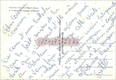 Zamek w Chantilly (Oise) — Schody honorowe — Wydawnictwo Jean Bernard — Rewers
