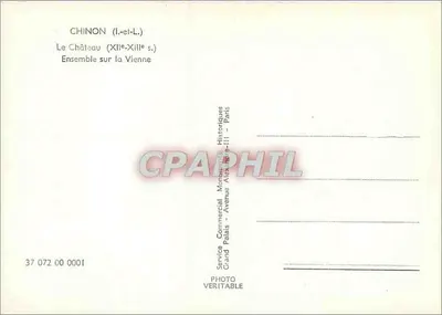 Chinon (Indre-et-Loire) — O Castelo (século XII-XIII) sobre a Vienne — Service Commercial Montagne Historiques, Grand Palais, Paris — Verso