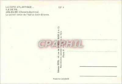 Ars-en-Ré — Portal romano da Igreja de São Etienne — Editora ESTEL & Cie — Verso