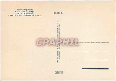 Kościół klasztoru św. Gauburge — Saint-Cyr-la-Rosière (Orne) — Éditions Estel, produkcja zabroniona — Rewers