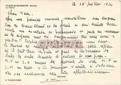 Saint-Jean-de-Maurienne (Savoie) — Klasztor — Wydawca: Drukarnia Mâcon, seria E 73.248.00.0002 — Rewers