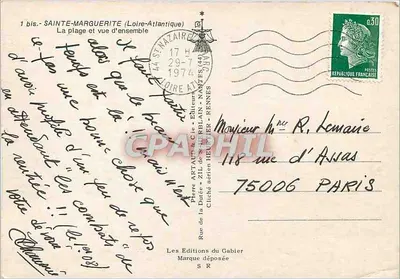 Sainte-Marguerite (Loire-Atlantique) — La spiaggia e vista generale — Pierre Artaud & Cie, n° 1 bis — Verso