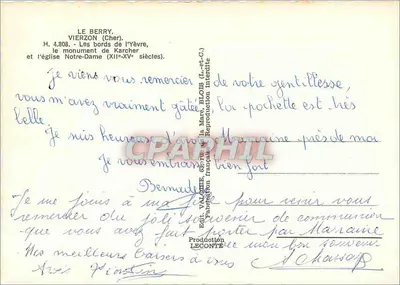 Vierzon (Cher) — As margens do Yèvre, o monumento de Karcher e a igreja Notre-Dame (séculos XII a XV) — Produção LECOINTRE — Verso