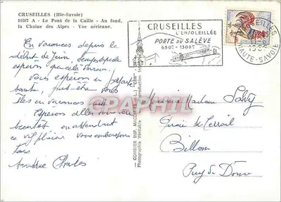 Cruseilles (Hoog Savoie) — Brug van de Caille — Luchtfoto — Combier Imp. MacOll (S.-A.) — Achterkant