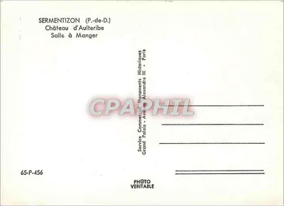 Zamek w Aulteribe — Sala do jedzenia — Service Commercial Grand Palais, Paris — Rewers