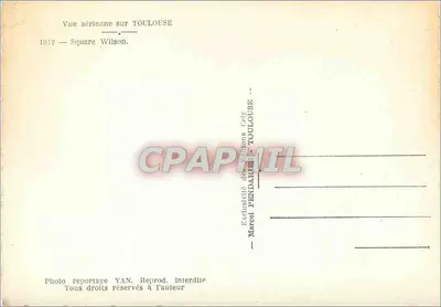 Visão aérea de Toulouse — Square Wilson — Edições Cely — Verso