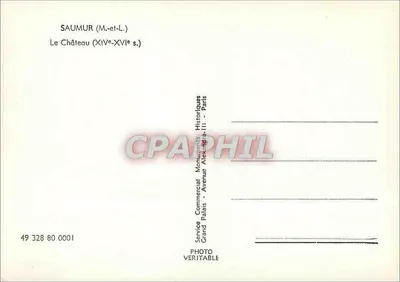 Saumur (M.-et-L.) — O Castelo (XIV-XV) — Service Commercial Monuments Historiques, Grand Palais, Paris — Verso
