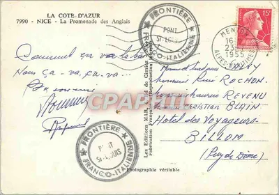 La Côte d'Azur — Promenada Anglijska — Les Éditions Françaises — Rewers