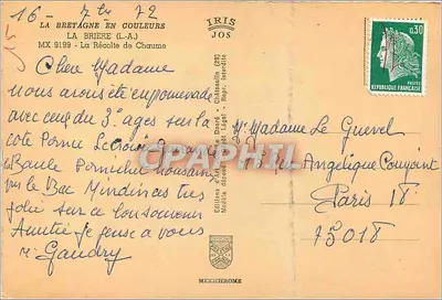 La Brière (L.A.) — A Colheita de Chaume — Edições d'Art Jos — Verso