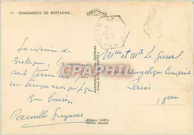 Poço e casa de colmo — Chaumières de Bretagne — Éditions Gaby — Verso
