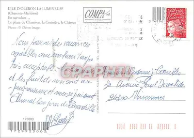 A Ilha de Oléron — Em voo sobre a ilha de Oléron — Château-Macélians — Verso