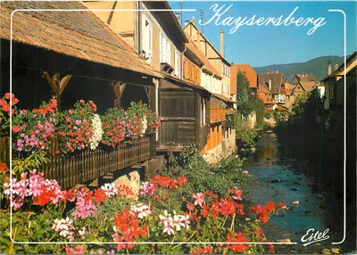 Kaysersberg — Vista das casas às margens da Weiss — Editor Etel
