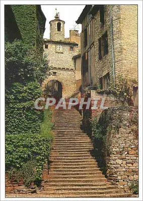 Cordes-sur-Ciel (Tarn) — rua escada do Pater Noster — editor Photo Blanc