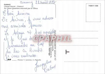 Annecy — Seus Velhos Bairro — diffu-cartes — Verso