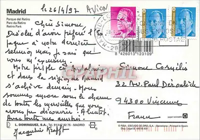 Madryt — Pomnik Alfonso XII w Parque del Retiro — L. DOMINGUEZ, S.A. — Rewers
