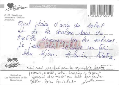 Guadeloupe — Antilles — Grand Sud Editions, n° G.109 — Back