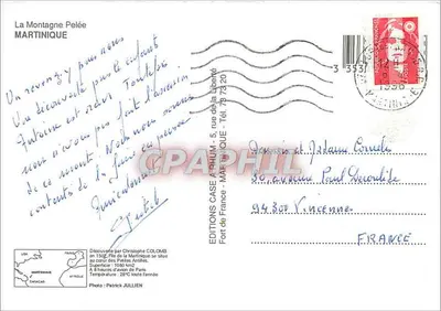 Martinique — A montanha Pelée — Edições Case à Phum — Verso