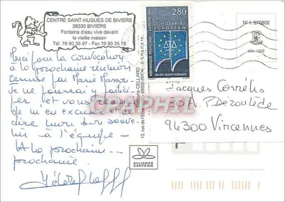 Levendige fontein voor de oude huis — Centrum Saint-Hugues de Biviers — uitgave Cellard — Achterkant