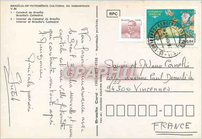 Catedral de Brasília — Catedral de Brasília — editor Brasília Card, V.06 — Verso