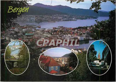 Bergen — vista panorâmica com três vignettes