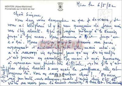 Menton (Alpes-Maritimes) — Promenada nad morzem — Wydawnictwo B. Bédiffine, n° 23 — Rewers