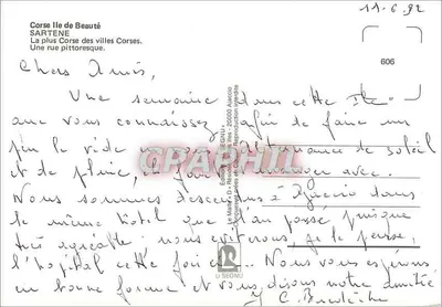 Sartène — Najbardziej malowniczy z miast Korsyki — Wydawnictwo D. Segnu, n° 606 — Rewers
