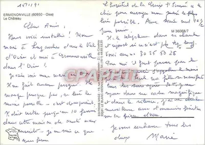 Ermenonville — O Castelo — Edições Mage-Mesnil — Verso