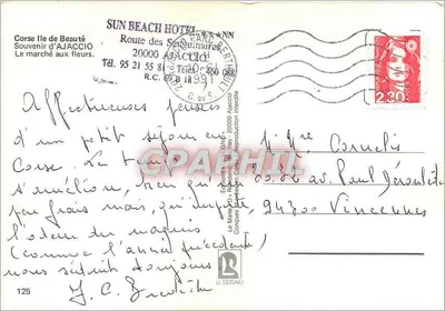 Mercado de flores — Ajaccio — SUN BEACH HOTEL — Verso
